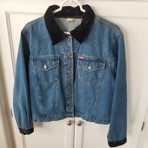 Vintage Goodfellas Jean Jacket Rare with Purple Collar And Cuffs